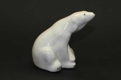 Figurine "Polar bear", Porcelain, ЛФЗ (LFZ) - Lomonosov porcelain factory, USSR