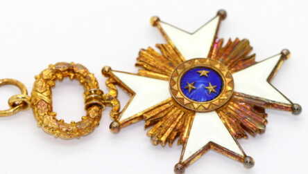 Set, the Order of Three Stars and star, 1nd class, Latvia, 90-ies of 20-th cent., workshop "Kalvis"