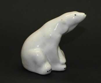 Figurine "Polar bear", Porcelain, ЛФЗ (LFZ) - Lomonosov porcelain factory, USSR