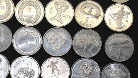 Полный Комплект Латвийских Юбилейных Монет (24 шт.), "1 Лат", 1992 - 2013 год, Латвия