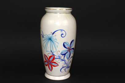 Vase, Porcelain, Hand painting, Riga Ceramics Factory, Handpainted by Mirdza Januza, 1947, Riga (Latvia)