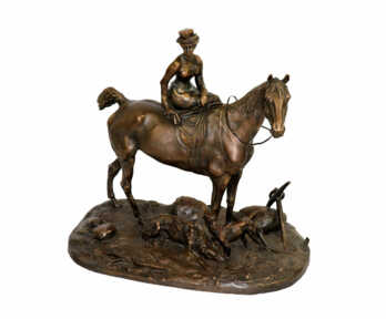 Sculpture "Amazon", Bronze, Author's work, Author - E. Lansere, 1885, Russian Empire, Weight: 20 kg.