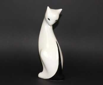 Figurine "Cat", Art Deco, Porcelain, Riga porcelain-faience factory, Latvia, Height: 22 cm