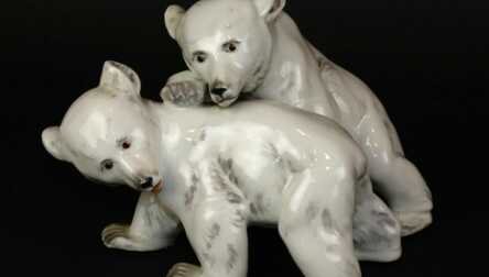 Figurine "Bears", Porcelain, Riga ceramics factory, Molder - Elmars Rivoshs