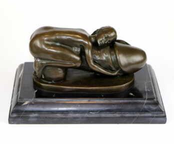 Скульптура "Обнаженная девушка", Металл, Натуральный камень, Авторская работа, Автор - Бруно Зак, Австрия, Высота: 12 см