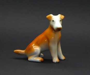 Figurine "Dog", Porcelain, M.S. Kuzņecova rūpnīca, 1934 - 1940 gadu. Rīga (Latvija)