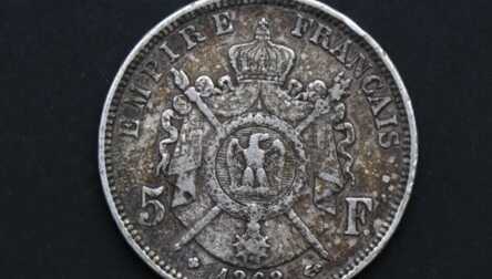 Монета "5 Франков", 1868 год, Серебро, Франция