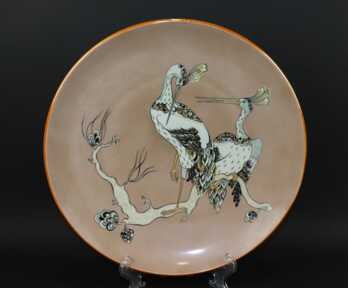 Decorative plate, Porcelain, Sculpture's work, Author - "Antonina Pashkevich", Riga (Lativa), Ø 34.5 cm