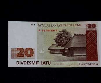 Banknote "20 Latu", 1992. gads, Latvija