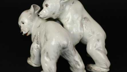 Figurine "Bears", Porcelain, Riga ceramics factory, Molder - Elmars Rivoshs