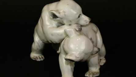 Figurine "Bears", Porcelain, Riga ceramics factory, Molder - Elmars Rivoshs