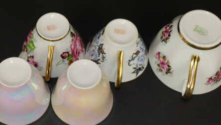 Mugs and Saucers "Vita", "Marianna" and "Sigulda", Porcelain, Riga porcelain factory, Riga (Latvia)