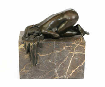 Статуэтка "Обнаженная девушка", Бронза, Мрамор, Автор модели - Pohl, Франция, Вес: 2763 Гр.