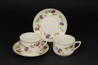 Tea pairs, Hand-painted, Porcelain, Polonsky porcelain factory, the 50ties of 20th cent., USSR