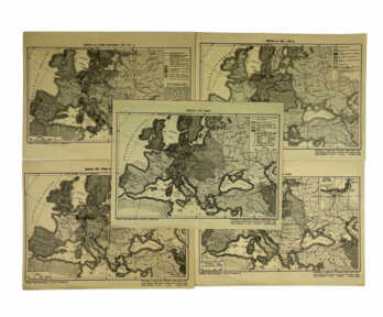 Geographical maps (5 pcs), 27.1x20.4 cm