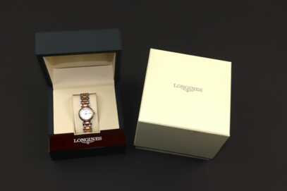 Handle watches "Longines", Gold 18k, Steel, Diamonds, Mechanical, Switzerland