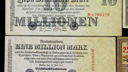 Банкноты (10 шт.), "1 Рентенмарка и 1, 5,10,20,50 Миллиона Марок",  25,50 Пфенниг, 1920,1921,1923, 1937 Германия