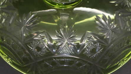 Konfekšu trauks, Krāsains stikls, Iļģuciema stikla fabrika, Latvija (PSRS), Augstums: 20.4 cm