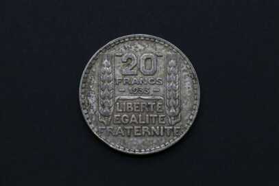 Монета "20 Франков", 1933 год, Серебро, Франция