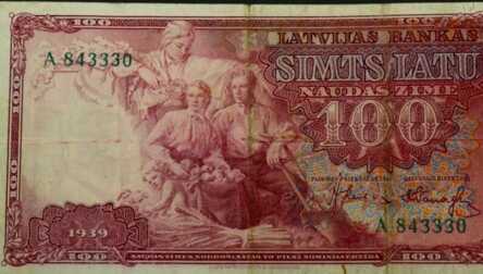 Banknote "100 Latu", 1939. gads, Latvija