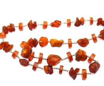 Necklace, Amber, Honey color of Amber, Weight:  63.65  Gr.