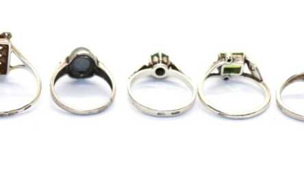 Rings (5 pcs.), Silver, Weight: 12.78 Gr.