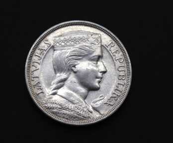 Монета "5 Лат", 1931 год, Серебро, Латвия