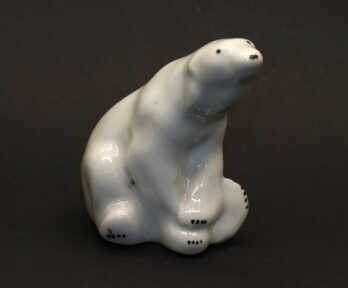 Статуэтка "Белый медведь", Фарфор, СССР, Высота: 10 см