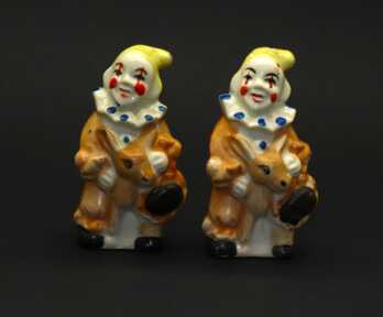 Statuetes / Sāls trauciņi "Klauni", Porcelāns, Japāna, Augstums: 9 cm