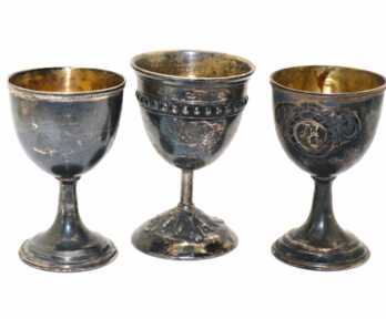 Cups (3 pcs) Silver, 875 Hallmark, Latvia, Weight: 66.59 Gr.