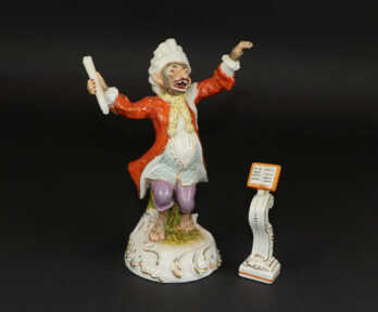 Figurine "Monkey - Conductor", Porcelain, Germany, Height: 9.8 / 19.5 cm