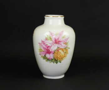 Vase "Flowers", Porcelain, M.S. Kuznetsov manufactory, the 34-40ties of 20th cent., Riga (Latvia), Height: 25.5 cm