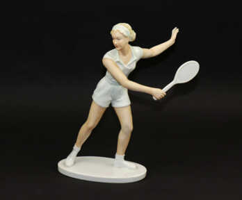 Statuete "Tenisa spēlētāja", Porcelāns, Biskvīts, Schaubach Kunst, Vācija, Augstums: 26 cm