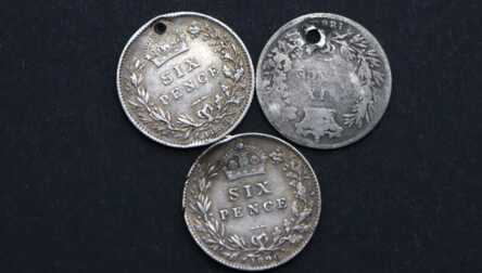 Coins (3 pcs.) "6 Pence", Silver, 1888- 1896, Great Britain