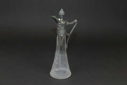 Carafe, Art Nouveau, Glass, Metal, the 1st half of the 20th cent., Height: 22.3 cm