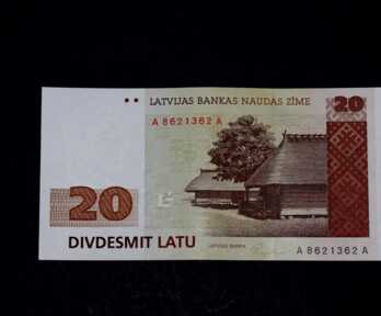 Banknote "20 Latu", 1992. gads, Latvija