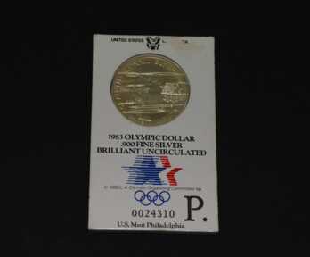 Monēta "1 Dolārs - XXIII Vasaras Olimpiskās spēles - Diskobols", Sudrabs, 1983. gads, ASV