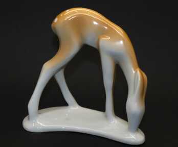 Figurine "Deer", Porcelain, Riga porcelain-faience factory, Riga (Latvia)
