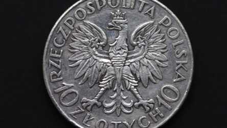 Монета "10 Злотых. 70 лет польскому восстанию 1863 года. Ромуальд Траугутт", Серебро, 1933 год, Польша