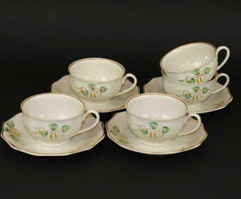 Tea pairs from service "Rubenss", Porcelain, Riga porcelain factory, Riga (Latvia)