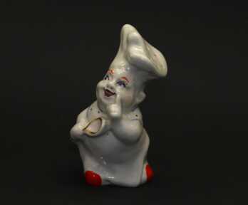 Statuete / Sāls trauciņš "Pavārs", Porcelāns, Augstums: 11 cm