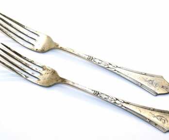 Forks (2 pcs.), Silver, 875 Hallmark, Master - "HB" Hermann Bank, Latvia, Weight: 127.98 Gr.
