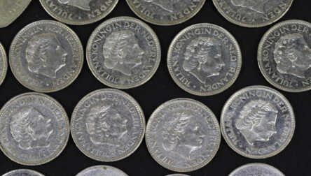 Монеты ( 62 шт.) "50 Пенге, 1, 2, 5 Гульденов" и др., 1861-2000 год, Нидерланды