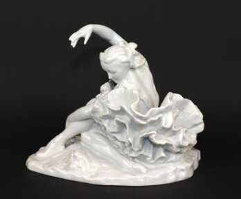 Figurine "Ballerina (G. S. Ulanova in - The Dying Swan)", Porcelain, LFZ - Lomonosov porcelain factory, Molder - E. Yanson-Manizer, USSR