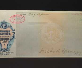 Vekselis par summu līdz 20 000 Latiem, uz vārda Alberts Kviesis, 20 gs. 30tie gadi, Latvija, Latvija
