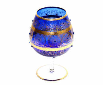 Large decorative glass / Vase, Gilding, Coloured glass, Height: 24 cm
