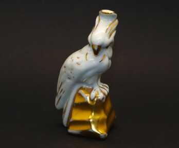 Figurine "Parrot" Porcelain, M.S. Kuznetsov manufactory, the 30ties of 20th cent., Riga (Latvia)