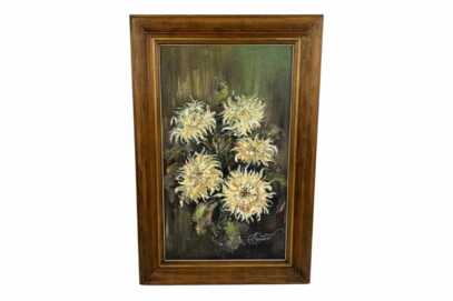 Author - "Rolands Bruno Butans (1944)", Painting "Flowers" (Pressed cardboard, Oil) Latvia, 65x43 cm