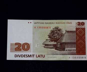 Banknote "20 Latu", 1992. gads, Latvija