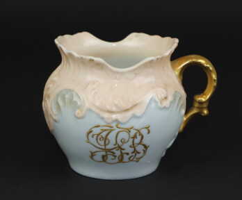 Mug with monogram, Gilding, Porcelain "Tressemann & Vogt", the 1st half of the 20th cent., France